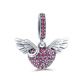 Charm Rivy Corazón Rosa Engastado